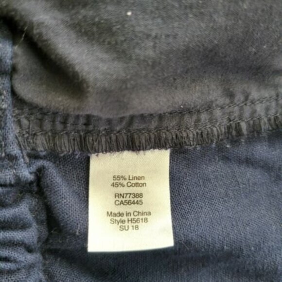 J. Crew Linen shorts with Elastic drawstring Tie Front Shorts in Navy Size XS - Picture 7 of 9